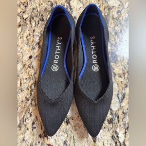 Rothy’s black point toe flats